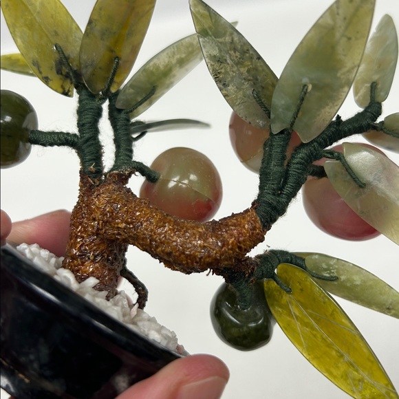 Vintage 5 x 4 miniature hand wired jade bonsai “Peach Tree “ - Picture 12 of 15